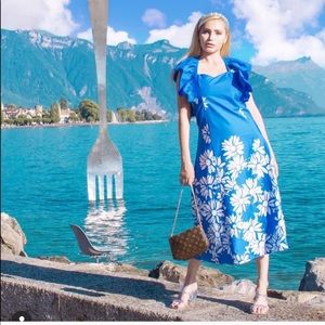 Zara printed poplin dress